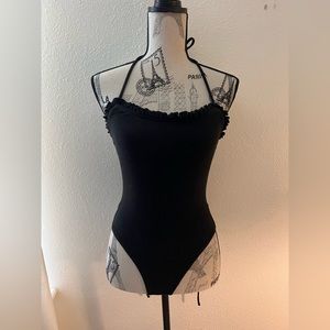 Beginning Boutique black spaghetti strap unitard
